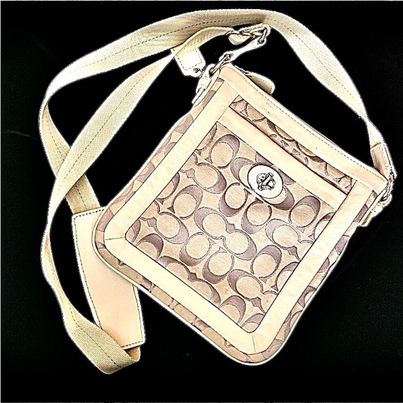 Coach Vintage Signature C Canvas Turnlock Crossbody Bag